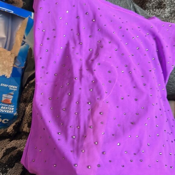 NWT SKIMS Mesh Rhinestone Cover Up Tank - Violet XXS - Picture 5 of 5